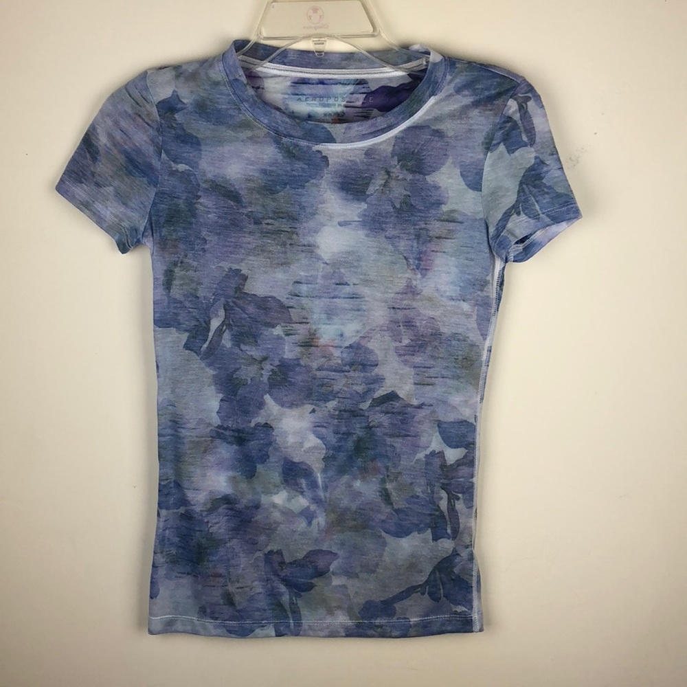 Aeropostale Blue Floral Tee